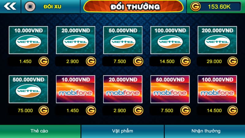 có thể đổi thẻ cào khi chơi game bài đổi thưởng không