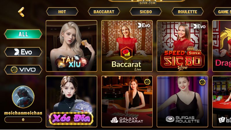 sân chơi cá cược casino Go88